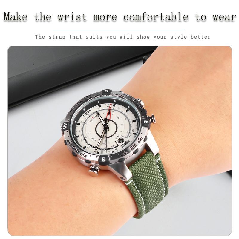 Für TIMEX Tidal T2N721 T2N720 T2n739 TW2T76300 TW2T76500 Sport-Canvas-Uhrenarmband Mann Nylon-Armband schweißfest weich Uhrenarmband