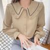 Shirt Women's Doll Collar French Style Shirt with Reduced Long Sleeved Top