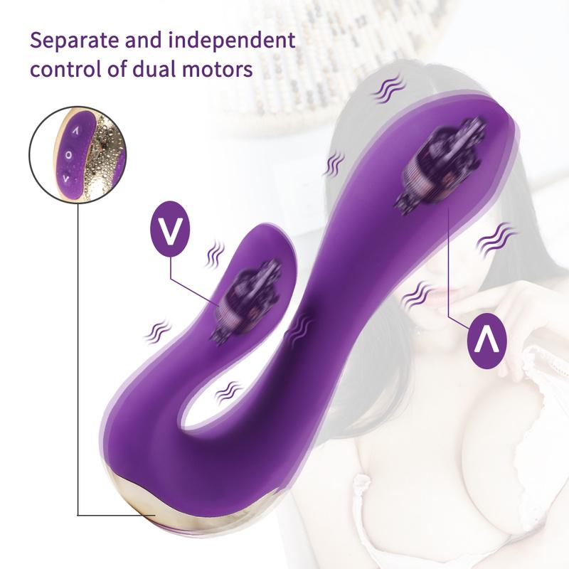 G-spot Rabbit Vibrator With Heating Function, Rabbit Ear For Clitoris G-spot Stimulation, Waterproof Dildo Vibrator