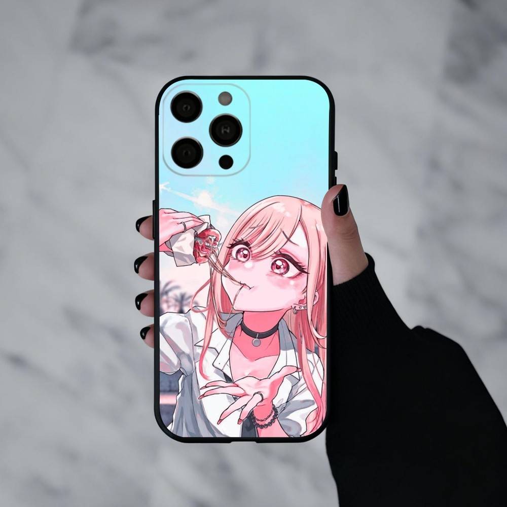 Mein Dress Up D-Darling M-Marin K-Kitagawa Handyhülle Für iPhone 17pro, 16,15,14,13,12,11 X XR Plus,Andere Weiche Schwarze Hülle