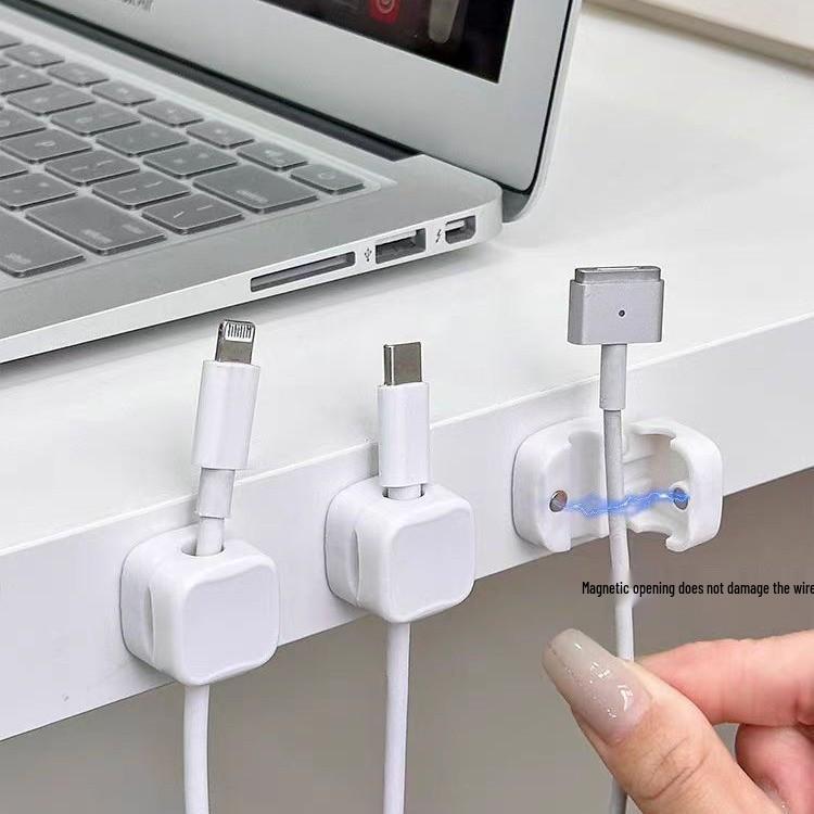 Magnetic Cable Organizer: Wall & Desk Solution for Chargers and Data Cables