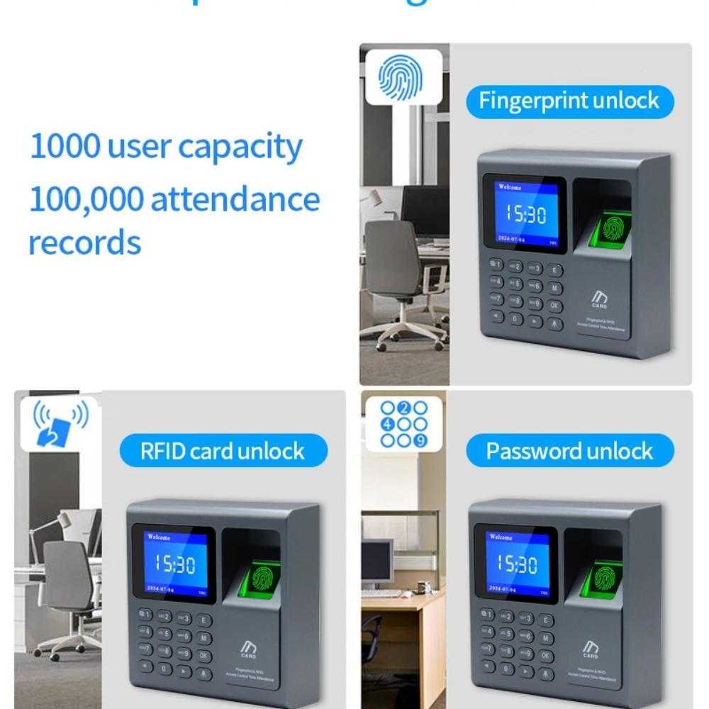 Mini Biometric Fingerprint Access Control 125khz RFID Reader 1000 User USB Time Recorder Attendance Employee Terminal