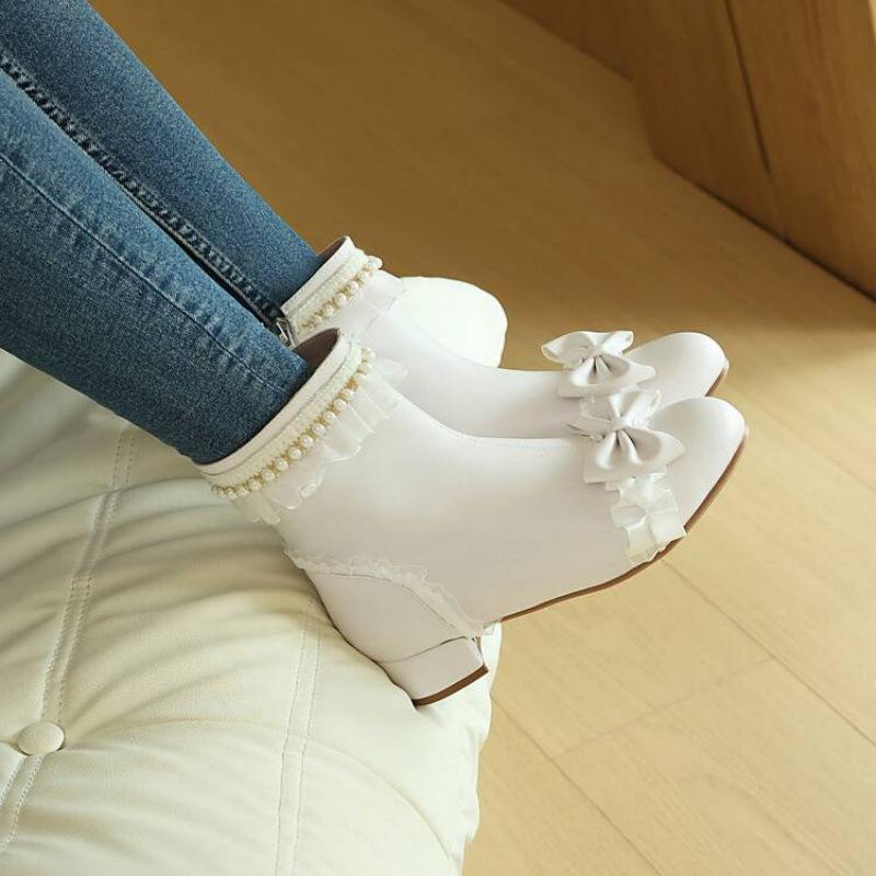 Podzimní a zimní dívčí kožené boty gumová měkká podrážka střední a starší dětské boty korejská verze boční zip princeznovské boty kulatá špička dětské