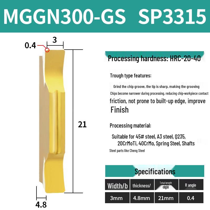 CNC Grooving Blade MGMN300/400-M for Stainless Steel, Ceramic, Aluminum Lathe Parting Tool Inserts
