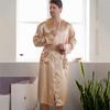 Ropa de dormir para hombre de talla grande Kimono Bata de baño Bata Gris Manga Larga Cuello en V Ropa de noche con Cinturón Bolsillo Primavera Verano Ropa para el hogar para hombre