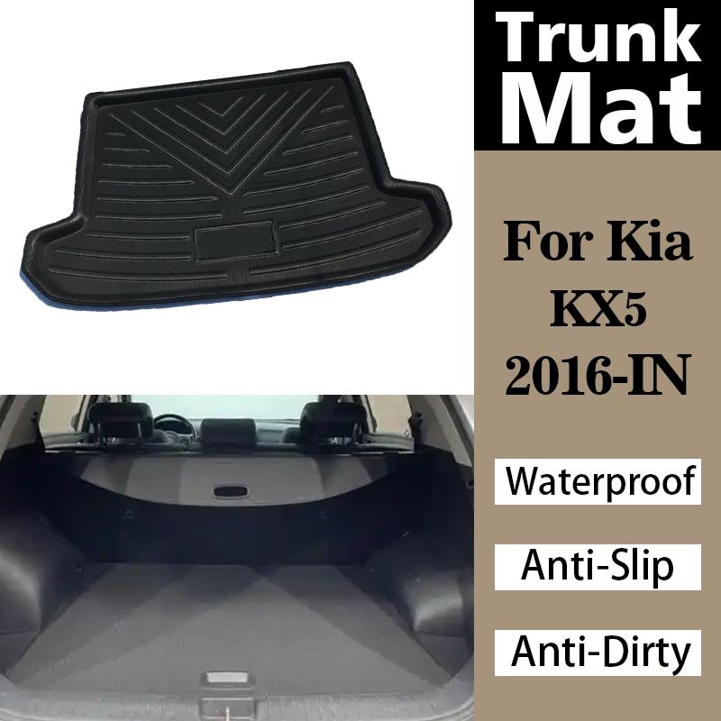 Car Trunk Mats For Kia KX5 2016-2024 Cargo Boot Carpet Floor Tray Waterproof Liner Carpets Pad Anti-Slip Anti-Dirty Waterproof