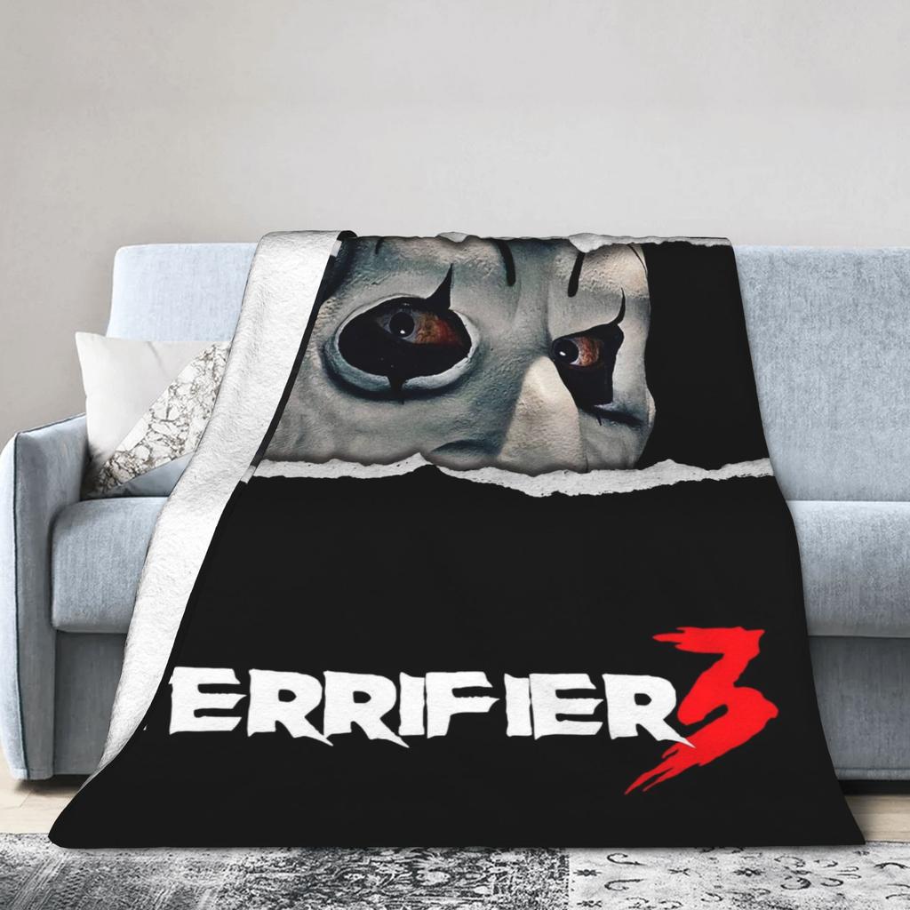 Warm Soft BlanketKids Adult Decorative Terrifier 3 Horror Film Throw Blanket  Flannel Bedspread For Couch Chair Sofa Bed Cover