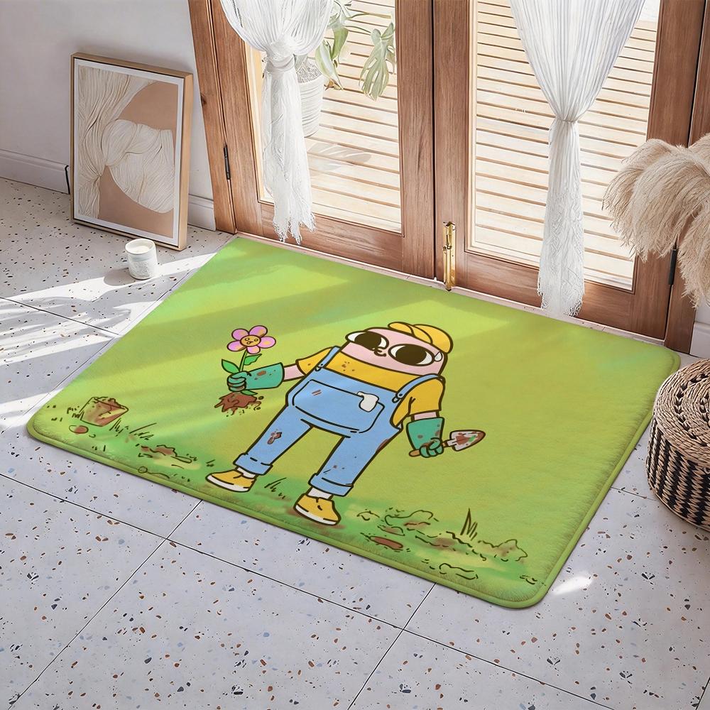 Character K Ketnipz Floor Mat Eco Flannel Doormat Non Slip Odorless Indoor Floor Rug Soft Short Plush Home Mat