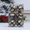 2 Boxes Christmas Tree Decorations Tartan Pattern Plastic Hanging Ball Festival Home Holiday Party Decorative Accent