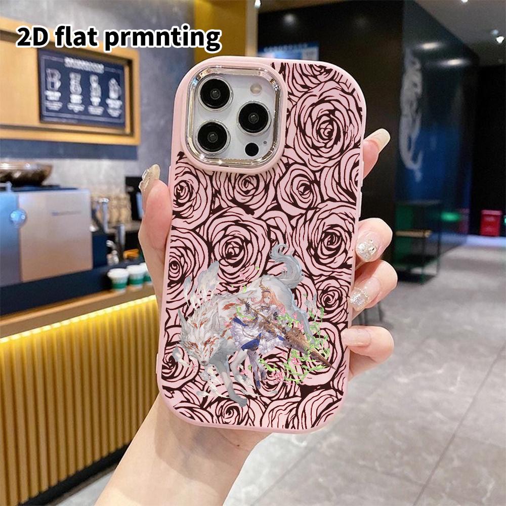 Phone Case: 2D Flat Design Suitable for iPhone 18 17 16 15 14 13 Pro Protective Case, Couple Style, Wolf and Girl, Christmas and Halloween Gift
