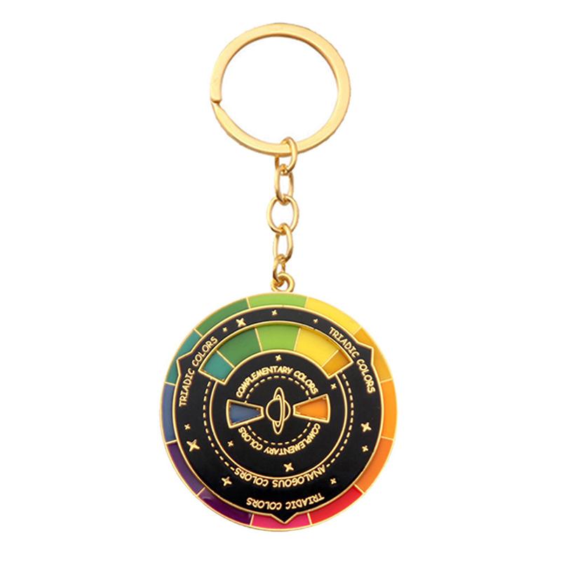 

Брелок «Цветовой круг» Оригинальный Вращающаяся палитра Искусство Разноцветный Вращающийся компас Металлическая подвеска Брелок для ключей Для друзей Подарки чёрный