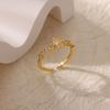 Dainty Bear Celestial Planet Stainless Steel Rings for Women Zirconia Gold Color Ring Wedding Vacation Zircon Accessories Gift