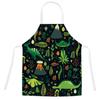 unframed Cartoon Dinosaur Cute Apron For Children Kitchen Cooking Linen Soft Fabric Adults Children Bib Apron