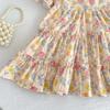 Girls' Summer Dress With New Floral Print And Doll Collar Stylish Dress For Young Girls