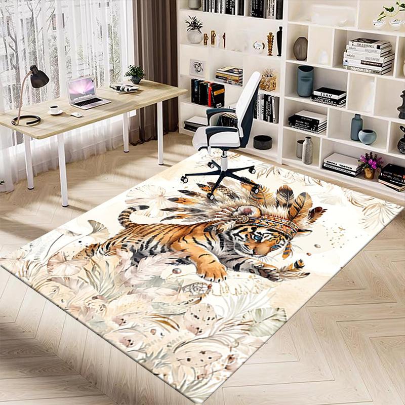 1PC Tiger Feather Non-Slip Floor carpet, Office, family, bedroom, Studio - Large Area Rug, Vibrant Colors-C0464
