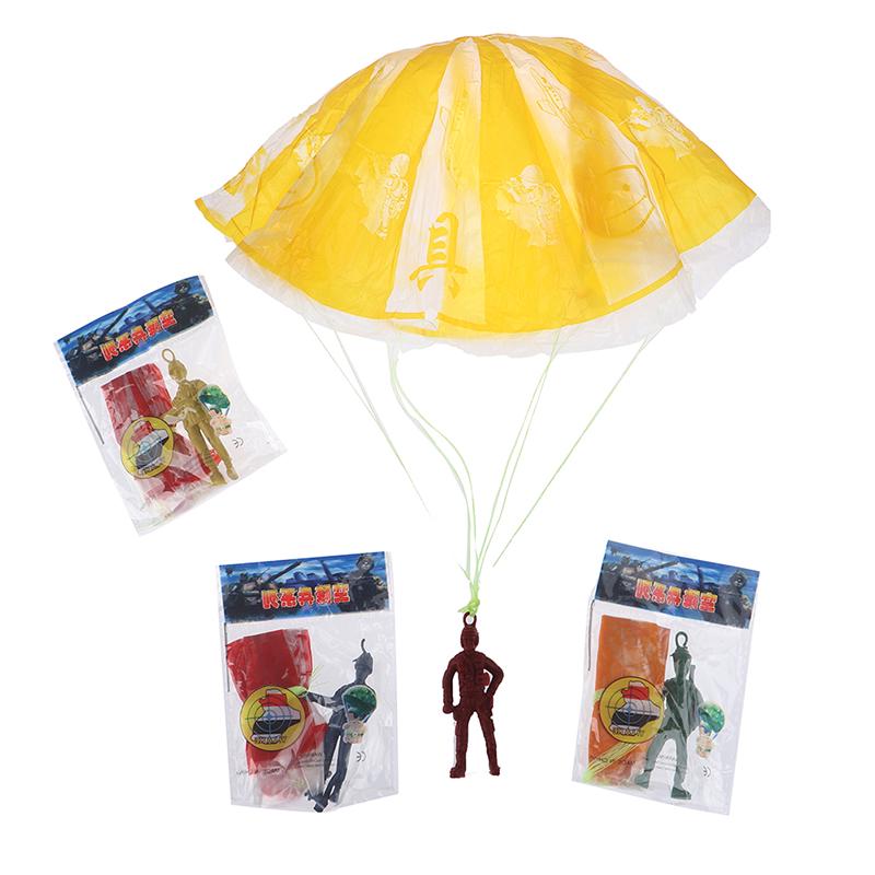 4Pcs Plastic Ejecting Parachute Toy Outdoor Soldier Hand Throwing Parachute Toy