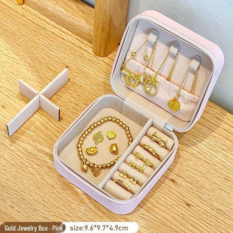 Travel Jewelry Organizer Box: Compact High-End Storage for Earrings, Rings, Necklaces, Bracelets
