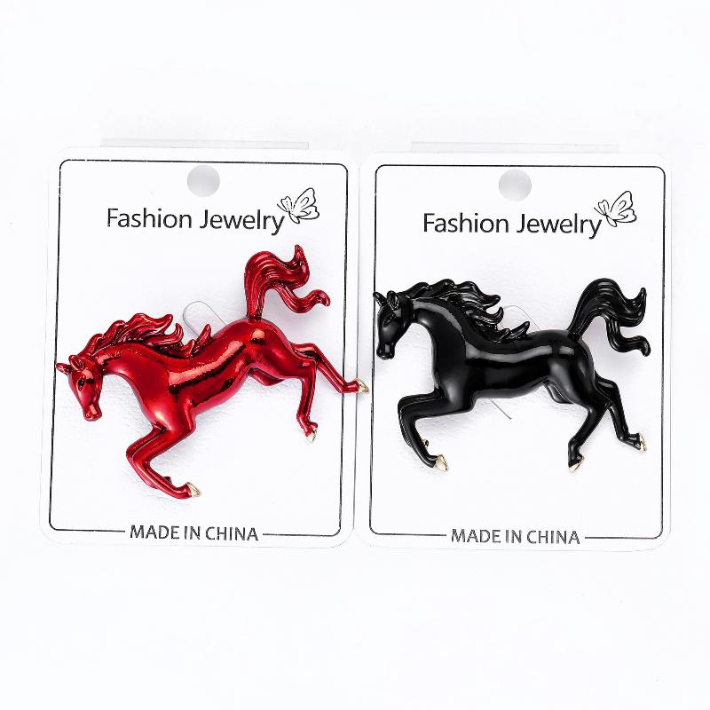 Fashion Enamel Animal Horse Brooches Pins For Women Clothing Coat Jewelry Accessories Gifts