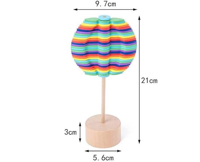 Fibonacci Tree with Base, Wooden Spinning Spiral, Lollipop, Spinning Wand, Stress Relief Toy, Jigsaw Puzzle, Stress Relief, Educational Art Tree,