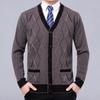 Dicker Strickcardigan für Herren für Herbst/Winter - Klassische Langarm-Strickware für Väter mittleren Alters und ältere Väter
