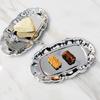 Wavy Edge Vintage Display Tray Mirror Face Dessert Storage Plate Embossed Cake Tray  Household Use
