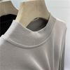 Women's Brushed Fleece-Lined Cotton Stand-Up Collar T-Shirt, Long-Sleeve, 2025 Autumn/Winter Collection