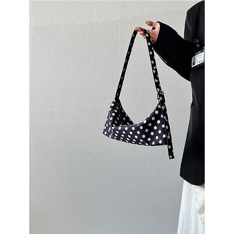 IELGY Ladies Shoulder Bag Polka Dot Lightweight Casual Lazy Feel All-Match Can Cross-Body чёрный