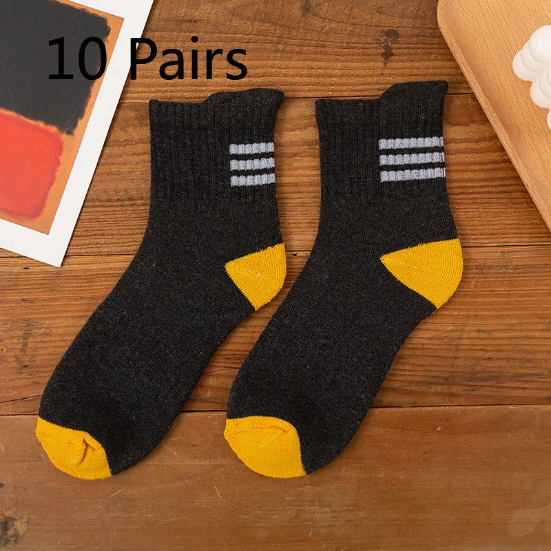 

10 пар мужских зимних толстых теплых шерстяных носков-трубок с кольцом для подъема уха, цветных, нескользящих, впитывающих пот, дышащих 10 Pairs