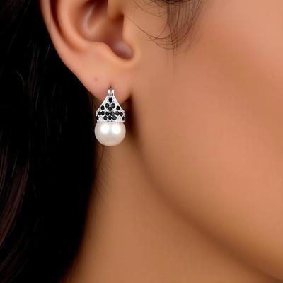 Zwarte Oorbellen Parels Sieraden