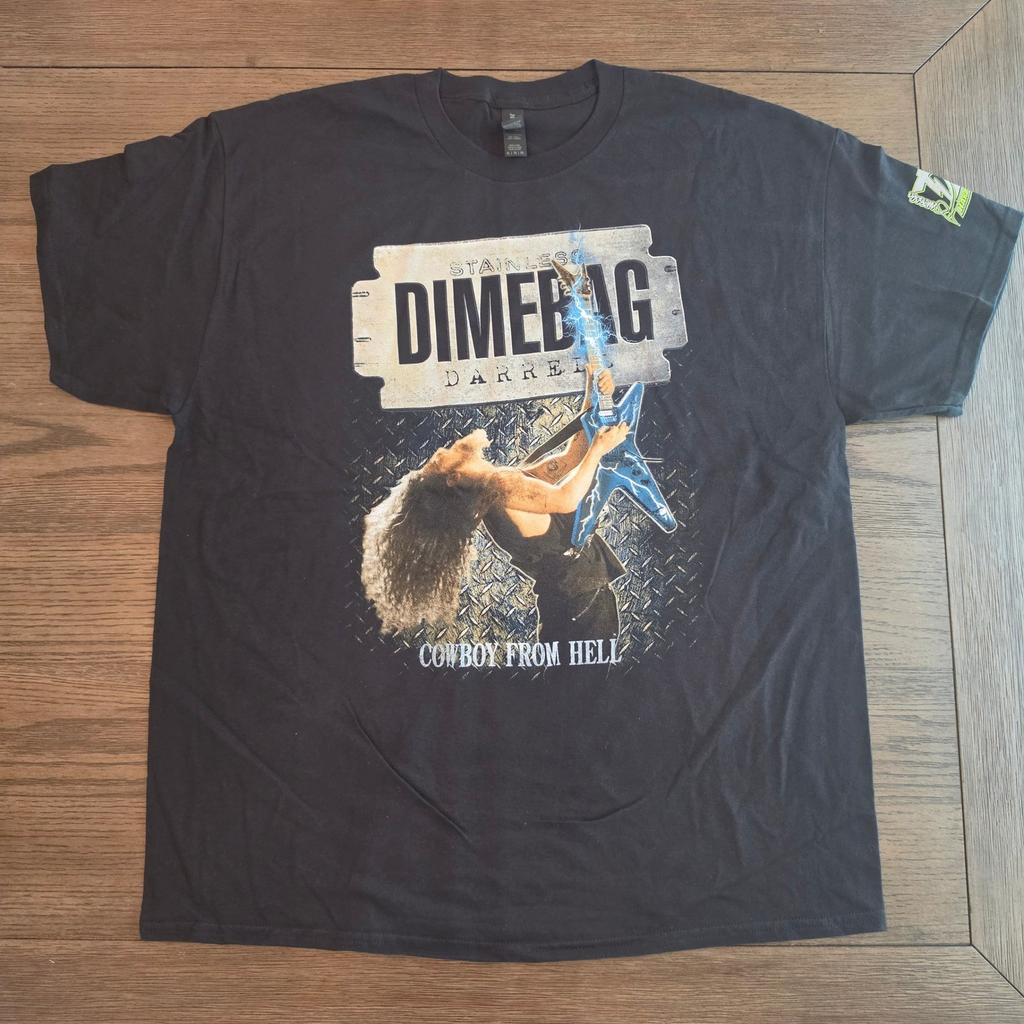 Dimebag Darrell Cowboy From Hell Black Graphic T-Shirt Mens XL Pantera Licensed Unisex T-Shirt
