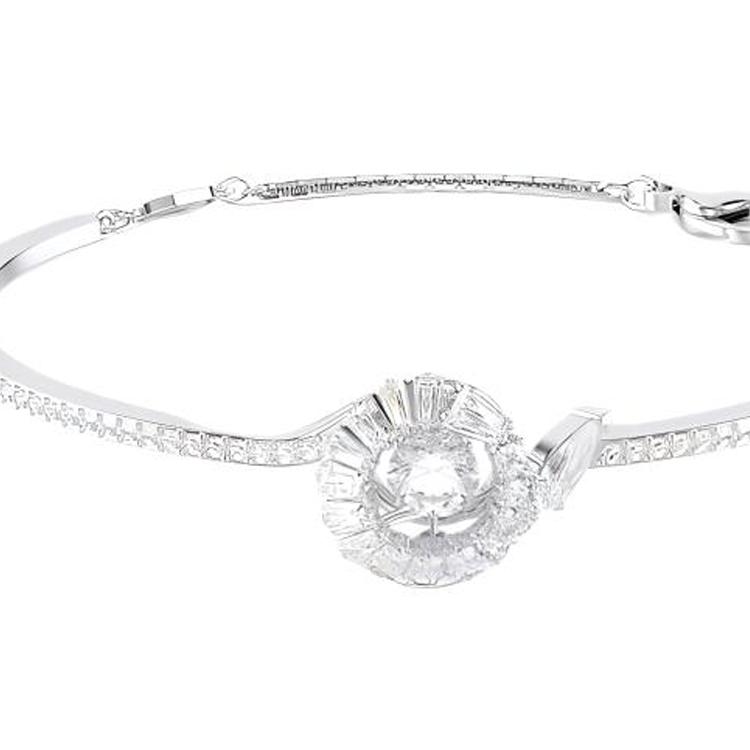 Swarovski Snake Design Paved Edge Bracelet Women bracelet Silver 5698892