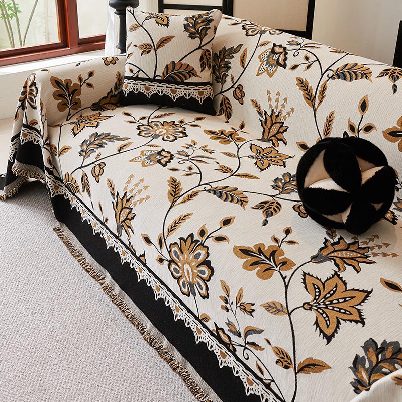 American Retro Chenille Sofa Towel Four Seasons All-Inclusive Sofa Cover Dust Cover Living Room One-Piece Sofa Cover Cloth