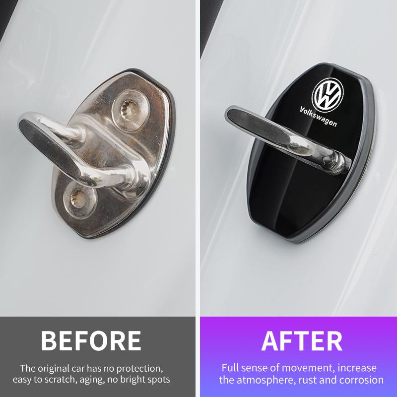 4Pcs Stainless Steel Car Door Lock Protective Cover For VW Volkswagen Golf 5 6 7 Tiguan Polo MK7 ID.3/4/6 xn4