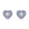 Idyllia Hipérbola Corazón Decoración Circonita Cúbica Chapado en Rodio Pendientes Pendientes para Mujer Azul 5683576