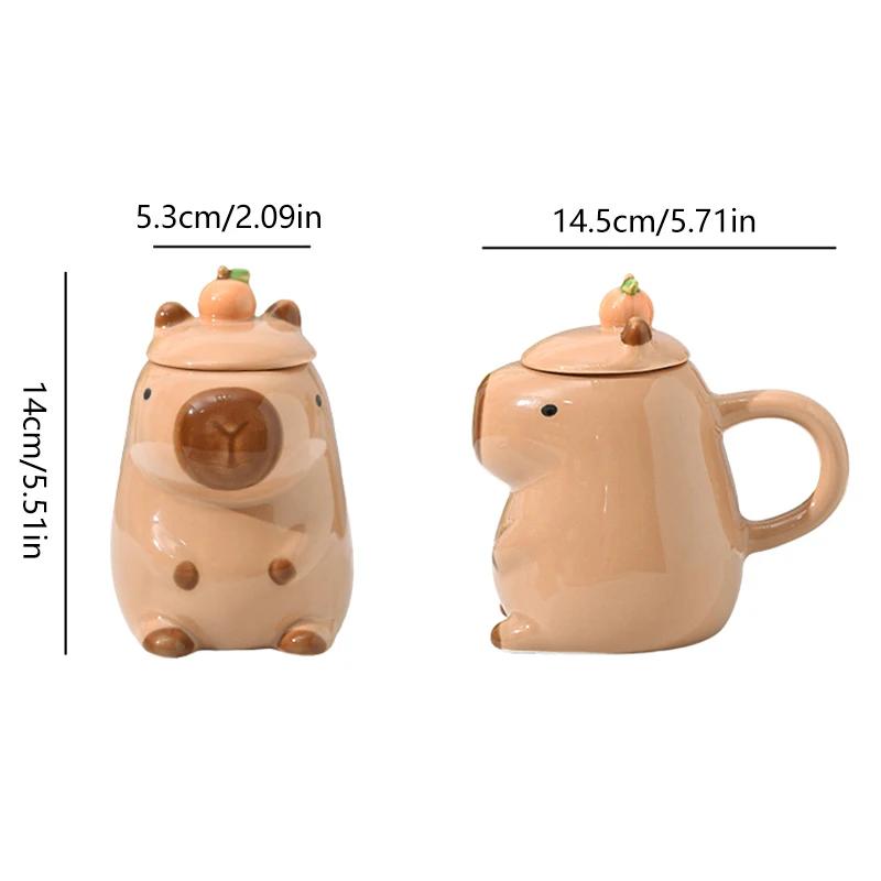 

3D кружка капибара керамическая кружка для кофе мультяшная капибара парная чашка с ручкой и крышкой забавная чашка для чая подарок для девочек реквизит для фотосессии на вечеринке none коричневый