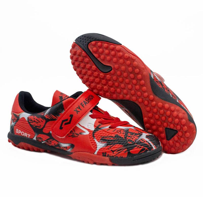 169 Children's Soccer Shoes With Low Cut Velcro Boys Girls Long Nail AG Sole FG Broken TF Flat Sports