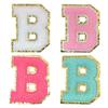 4Pcs Chenille Letters Patches Embroidery Iron On Letters Patch Appliques For Clothing Sticker Diy Accessories Large Size: 8.2Cm