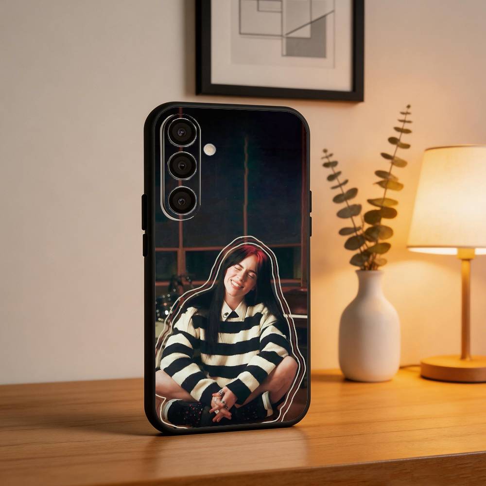 Fashion B-Billies E-Eilishs Phone Case For Samsung A73,A21s,A22,A31,A32,A52,A53,A71,A80,Soft Black Shell