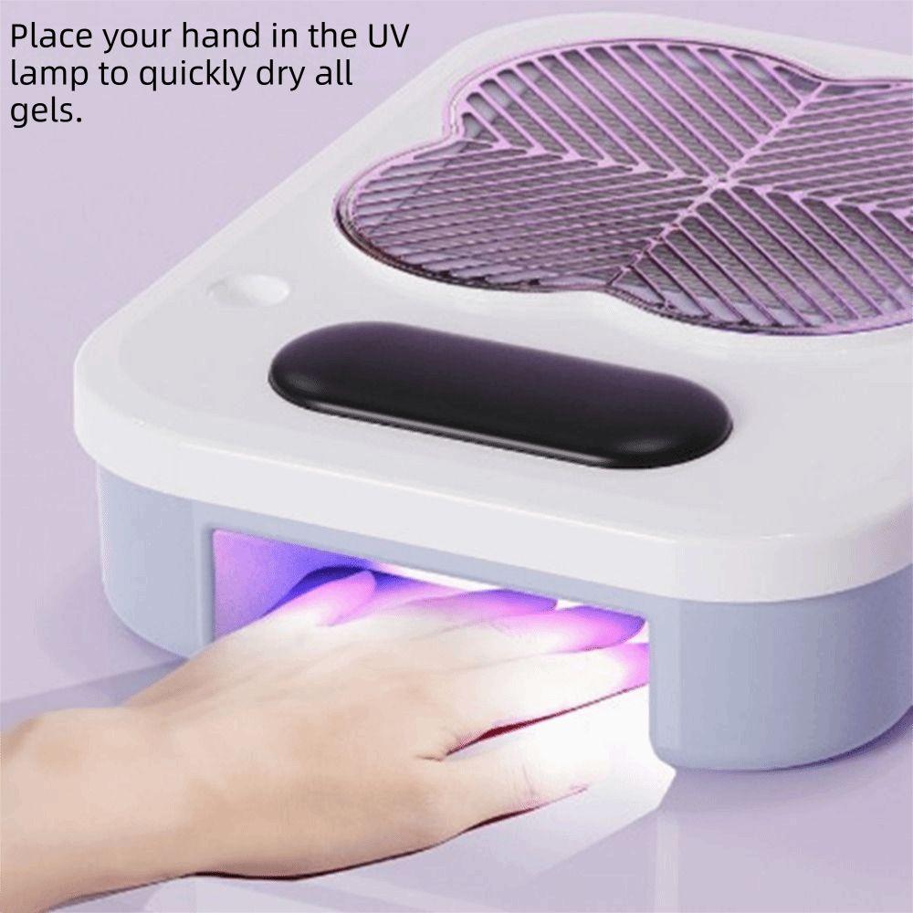 UV Lamp 3-in-1 Nail Vacuum Cleaner Powerful Suction LED Nail Lamp  Nail Polish Application