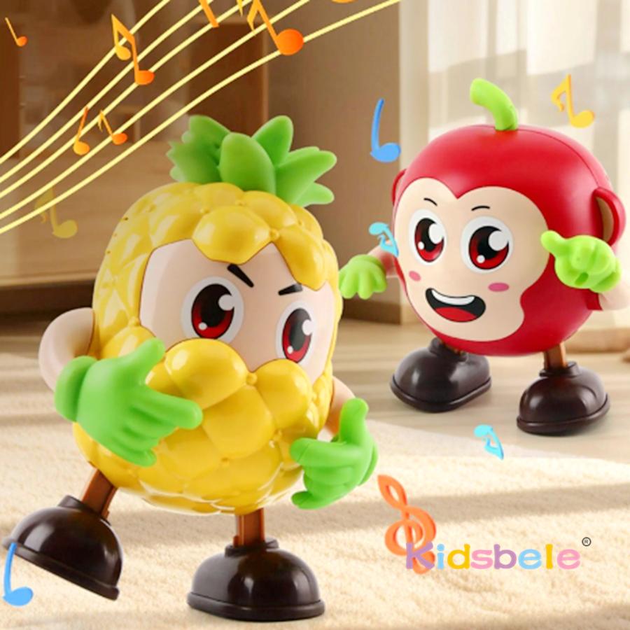 Brinquedos Musicais Interativos de Balanço e Dança para Crianças Pequenas Robô Caminhante de Maçã, Cogumelo, Pinguim Com Luzes Desenho Animado Infantil Brinquedo Divertido para Festa