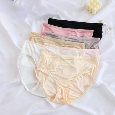 1 Pc Low Waist Sexy Lace Triangle Briefs Silky Smooth and High Elasticity Silk Home Underwear Briefs