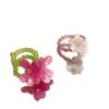Flower Stacked Flower Ring for Women In Early Spring Countryside Style Elastic Beaded Finger Ring