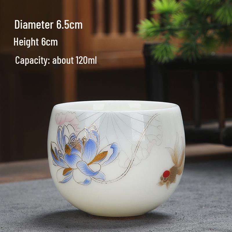 Sheep Fat Jade Porcelain Teacup: Chinese Ceramic Master Cup for Tea Tasting