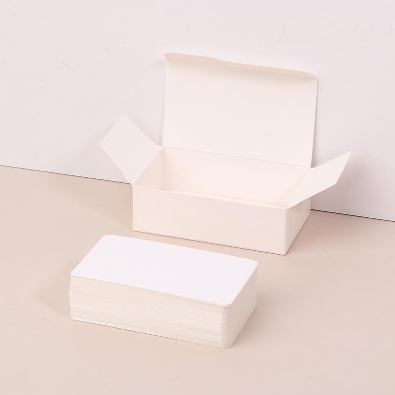 100Pcs/Box Kraft Paper Card Double Sided Word Card Blank Business Card Message Note Thank You Card Writing Card Learning Card