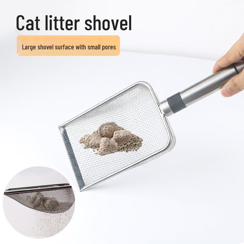 Stainless Steel Large Cat Litter Scoop with Hollow Design - Pet Poop Scooper