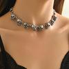 Punk Necklaces, Skull Chains, Exaggerated Collarbone Chains, Men's and Women's Halloween Accessories, Dark Fashion