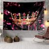 Pink Crown Sparkle Majesty Tapestry, Unique Design Tapestry, Wall Decor for Bedroom,Livingroom, Playroom,Heartwarming Fan Holiday Gifts
