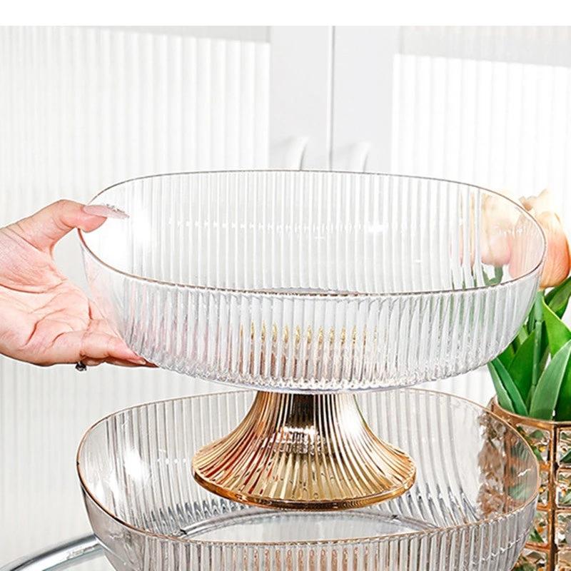 Plastic Fruit Plate High Foot Living Room Table Top Candy Nut Snack Decoration Household Food Storage