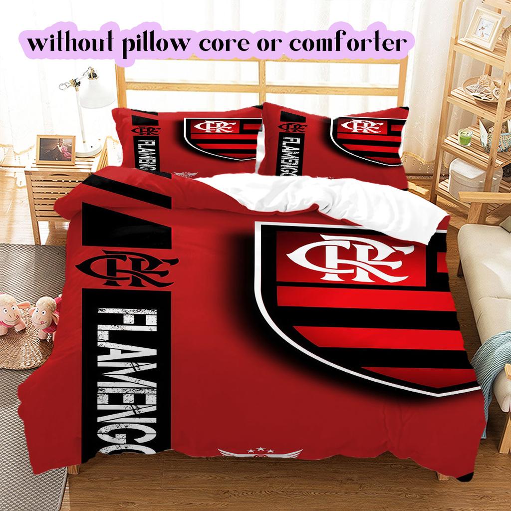 Flamengo football soccer Pattern Bedding,Quilt Set Quilt Cover Pillowcase Home Birthday Gift (1*duvet cover+2*pillowcase,without core)