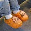 Autumn and Winter Children's Cotton Slippers for Both Boys and Girls, Warm and Plush Waterproof, Medium and Large Children's Bags with Cotton Heels